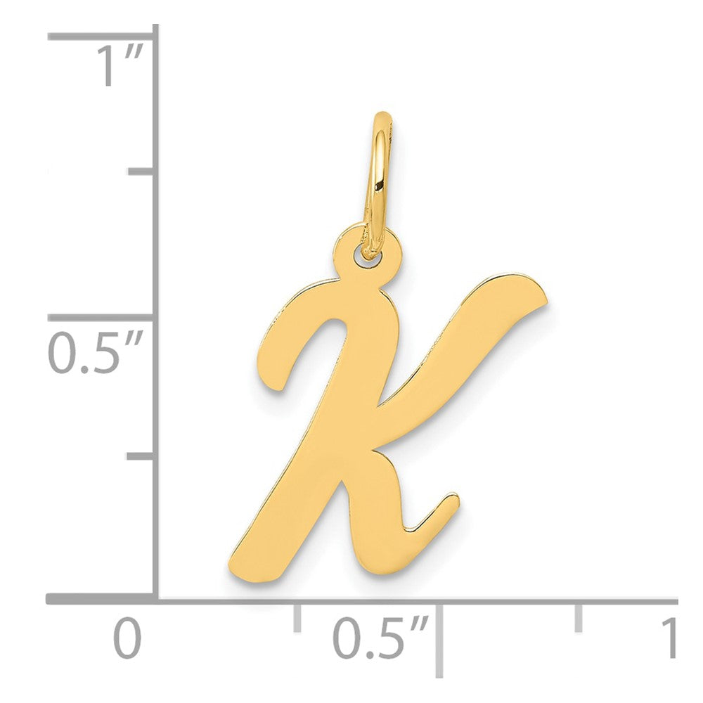 10K Medium Script Letter K Initial Charm