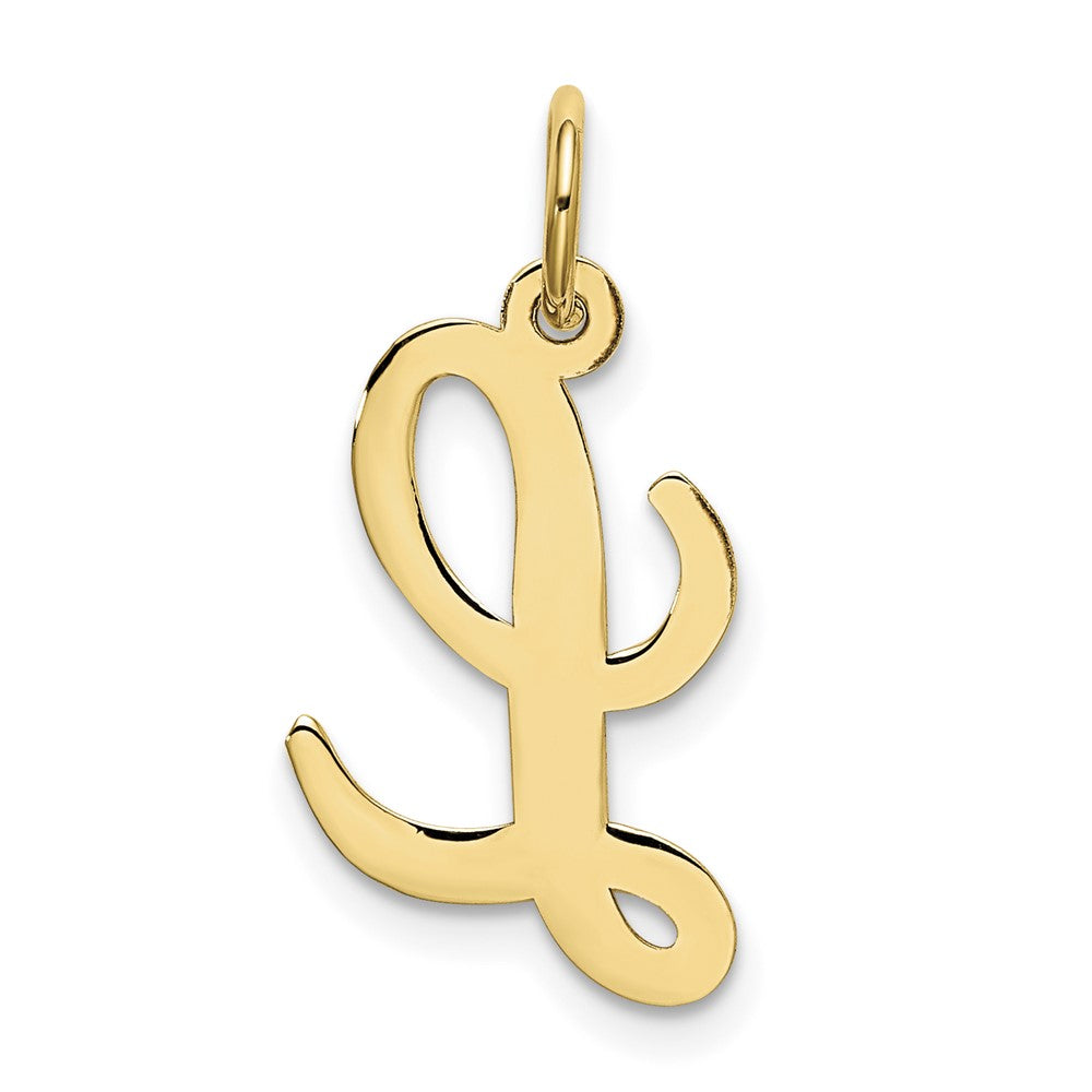 10K Medium Script Letter L Initial Charm