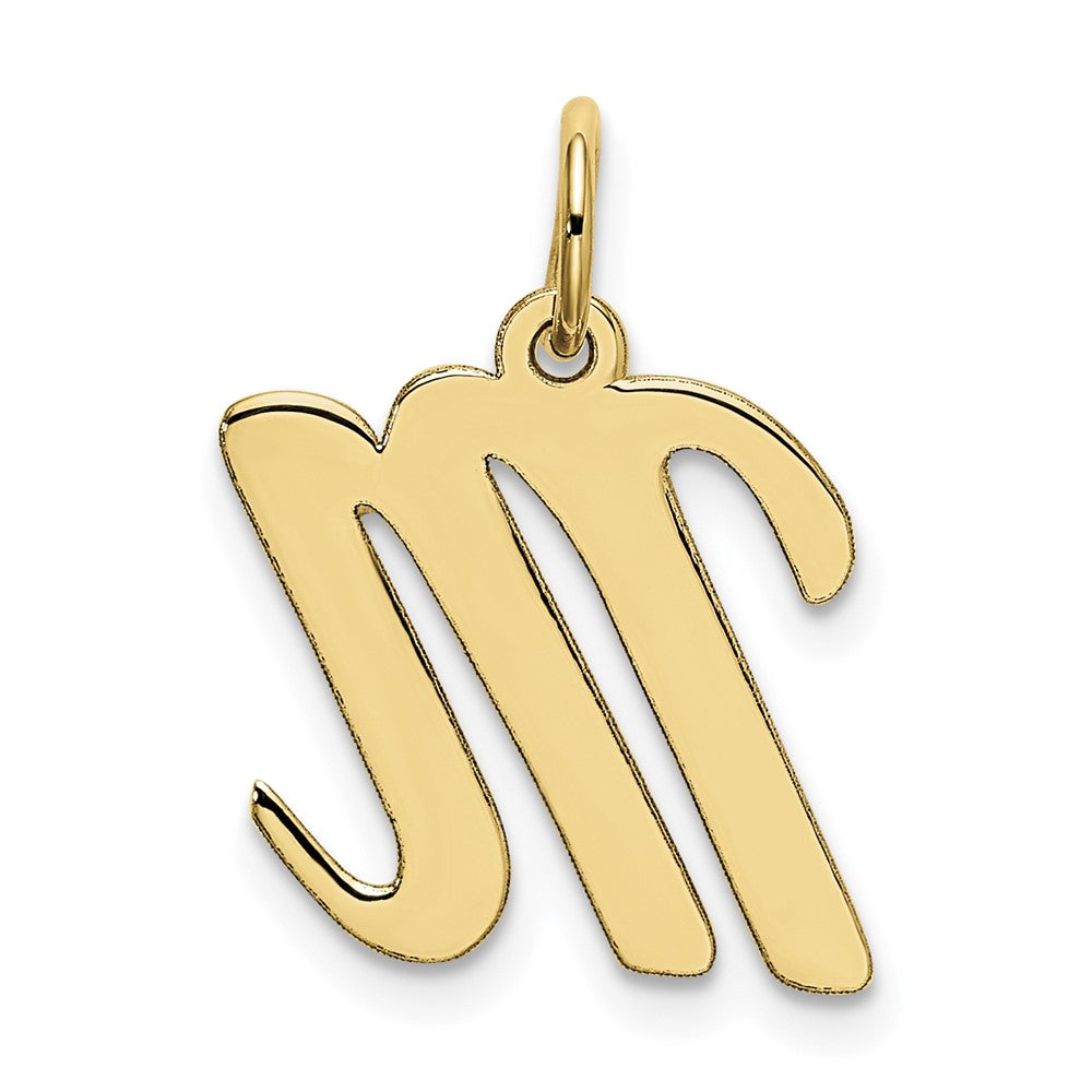 10K Medium Script Letter M Initial Charm