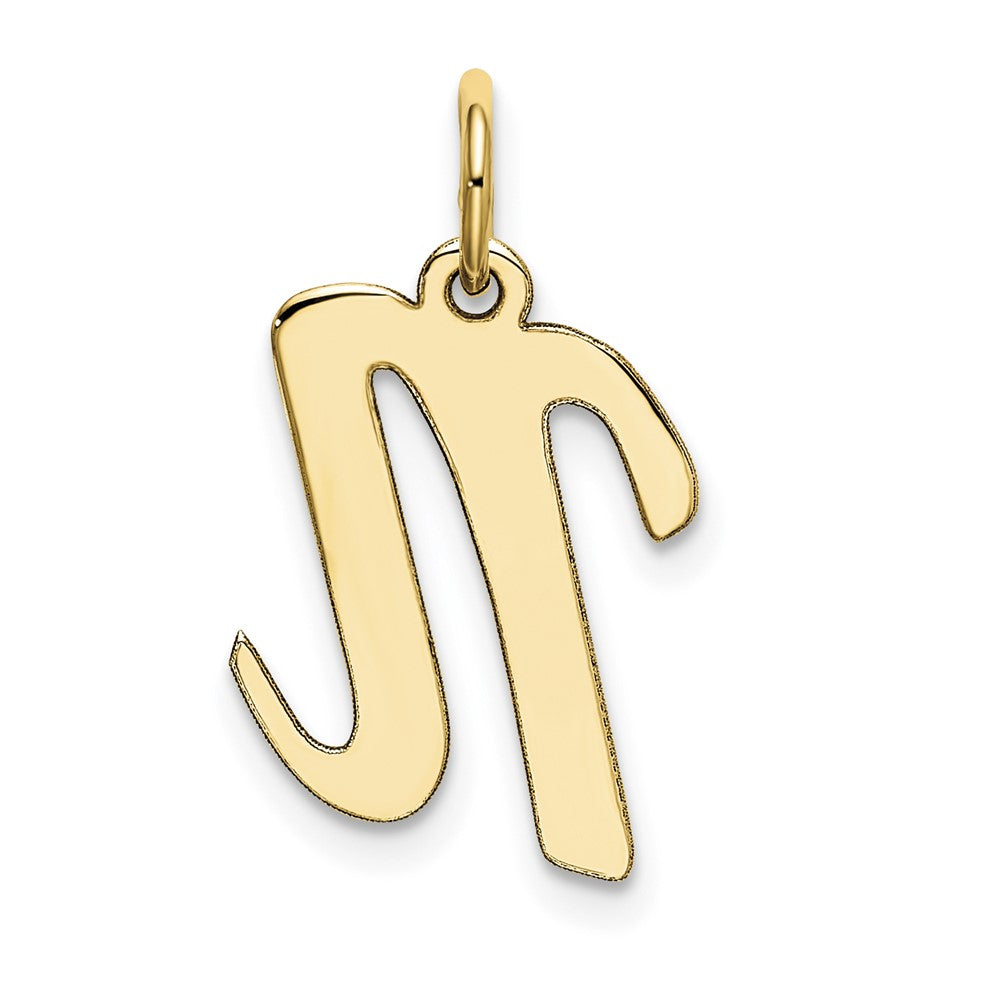 10K Medium Script Letter N Initial Charm
