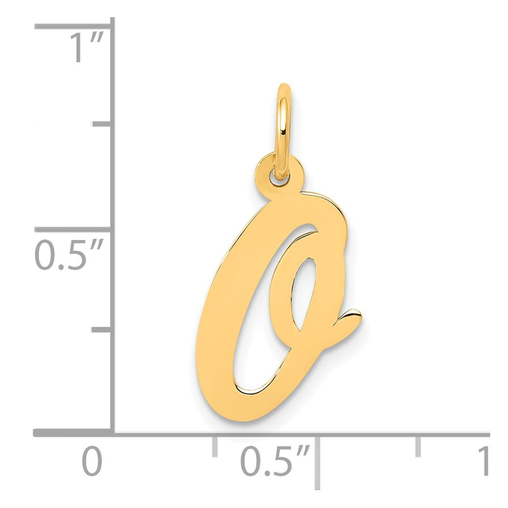 10K Medium Script Letter O Initial Charm