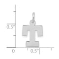 10k White Gold Small Block Initial T Charm