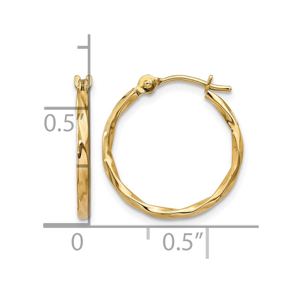 10k Twist Hoop Earrings