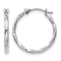 10k White Gold Twisted Hoop Earrings