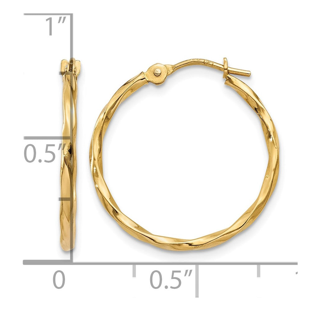 10k Twist Hoop Earrings