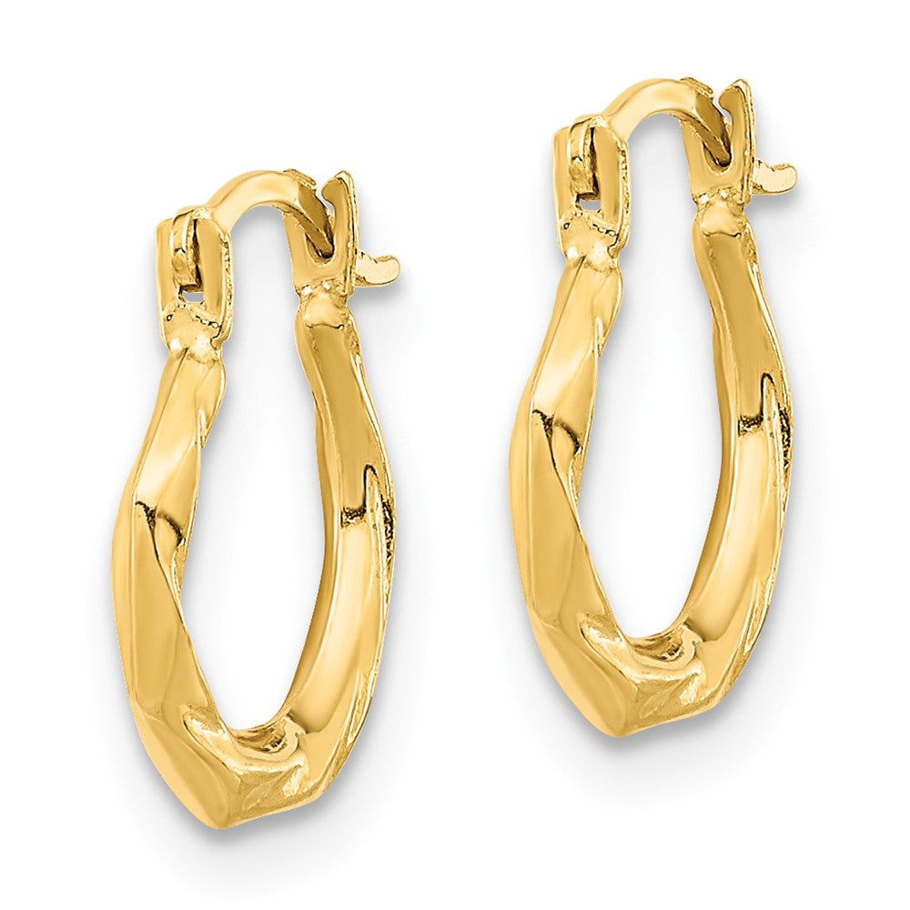 10K Polished Twist Hoop Earrings