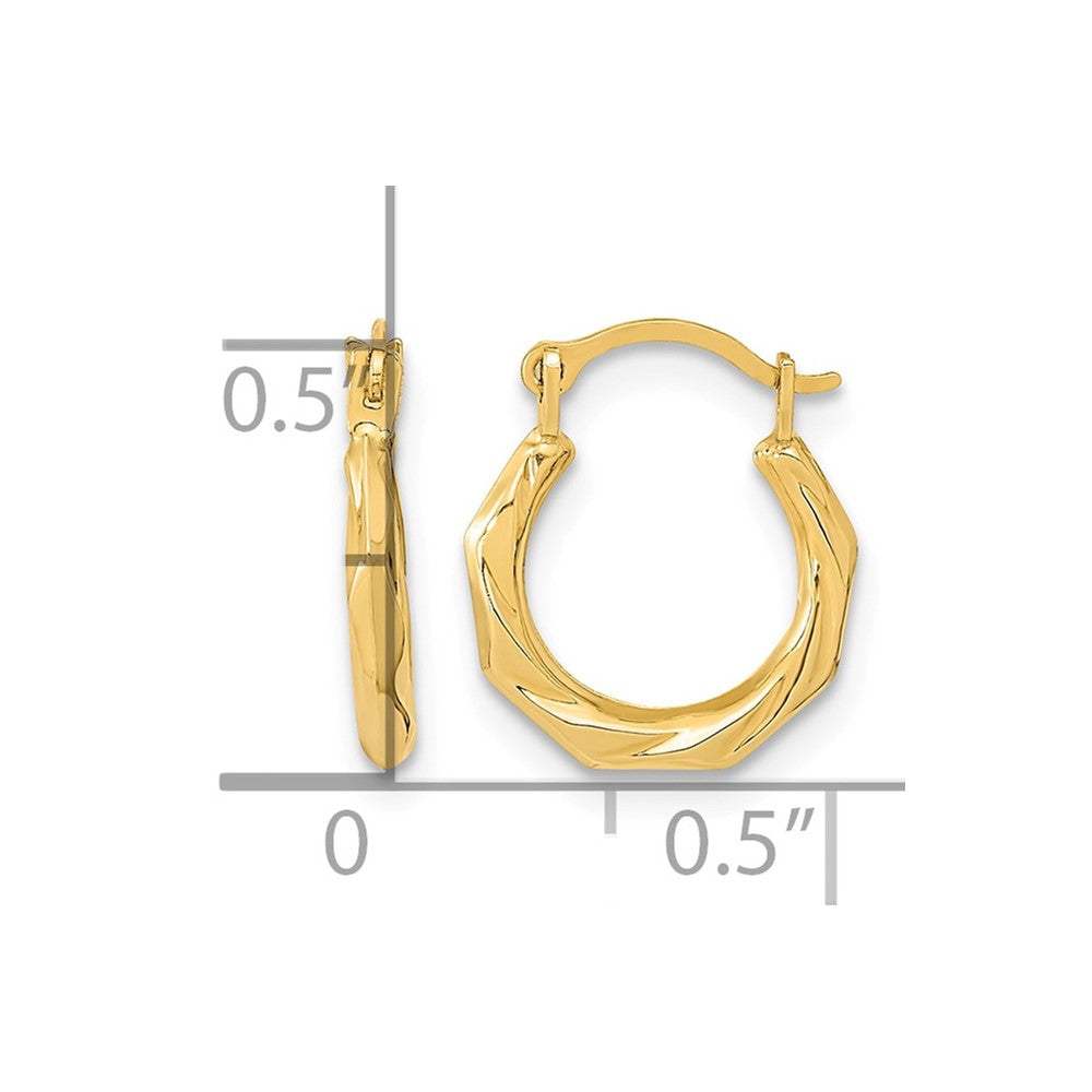 10K Polished Twist Hoop Earrings