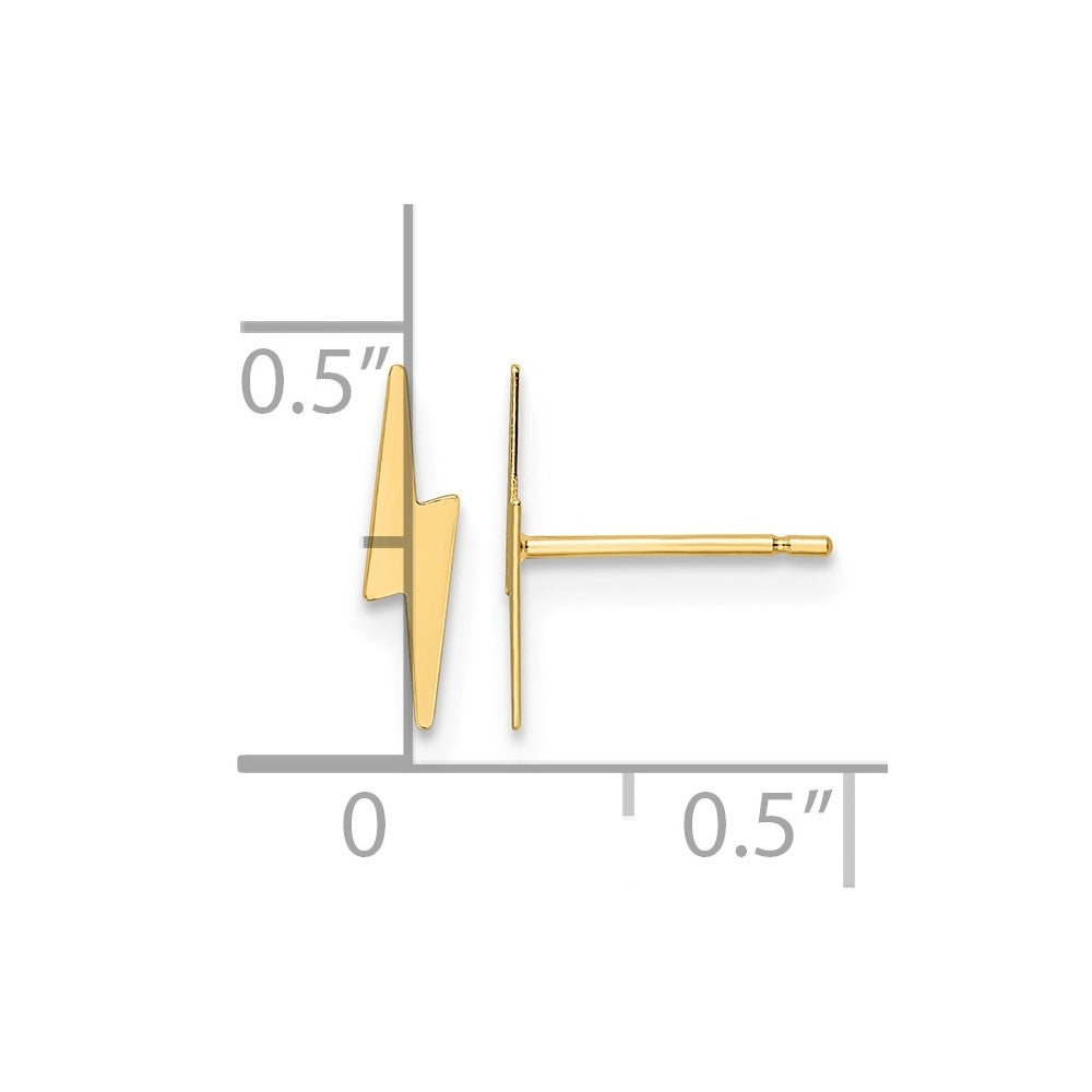 10k Polished Lightning Bolt Post Earrings