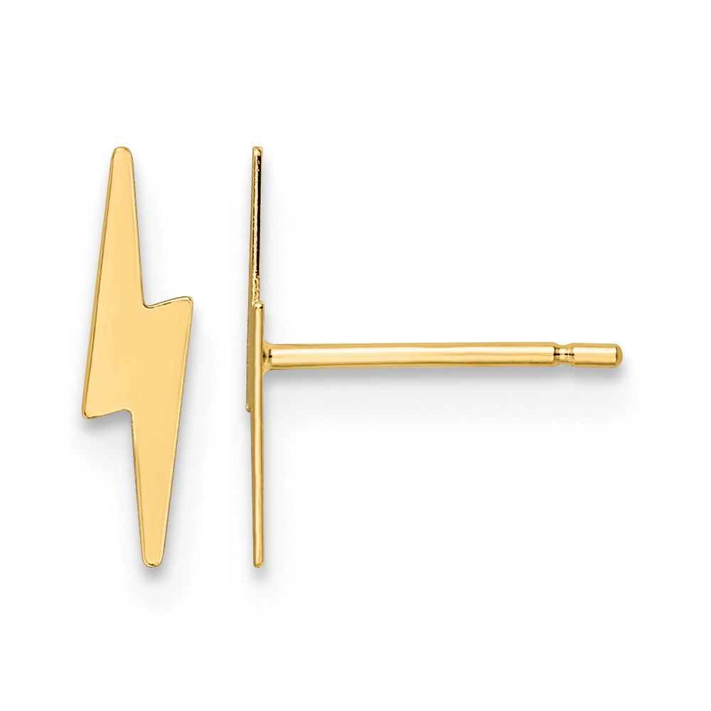10k Polished Lightning Bolt Post Earrings
