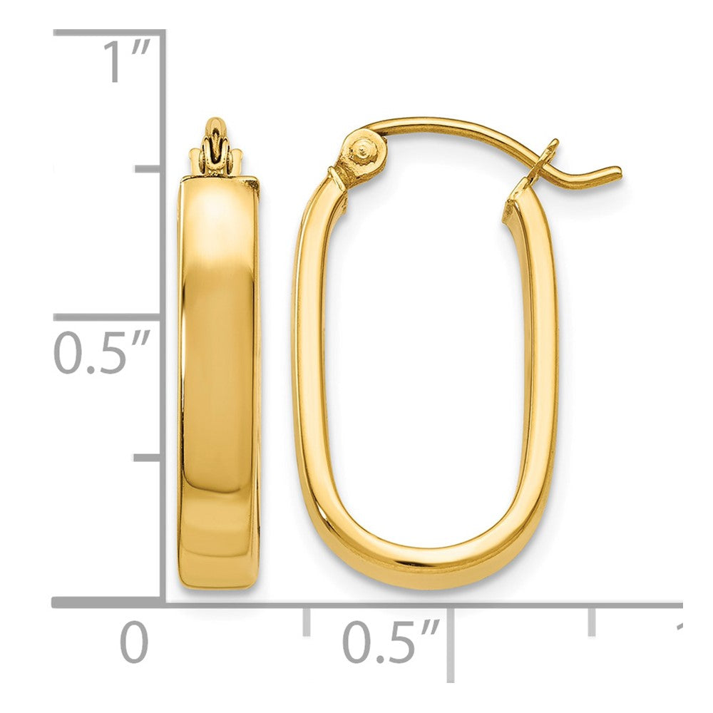 10K Polished 3.5mm Oval Hoop Earrings