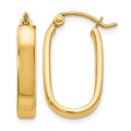 10K Polished 3.5mm Oval Hoop Earrings