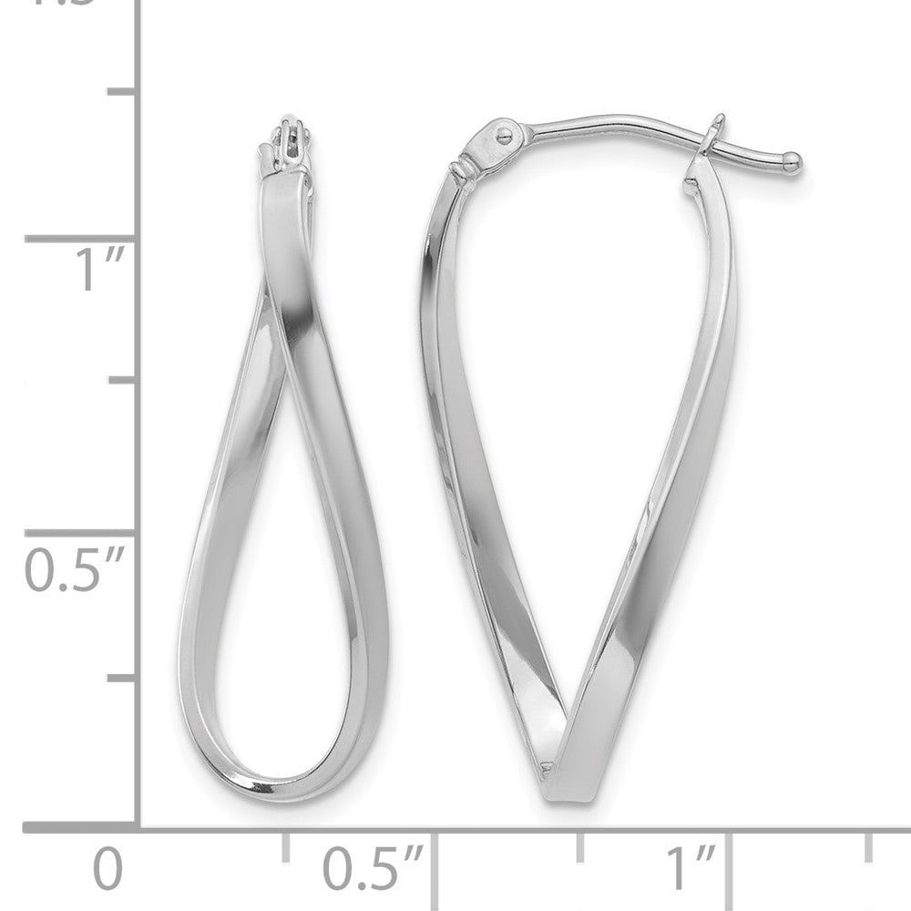 10k White Gold Small Twisted Earrings