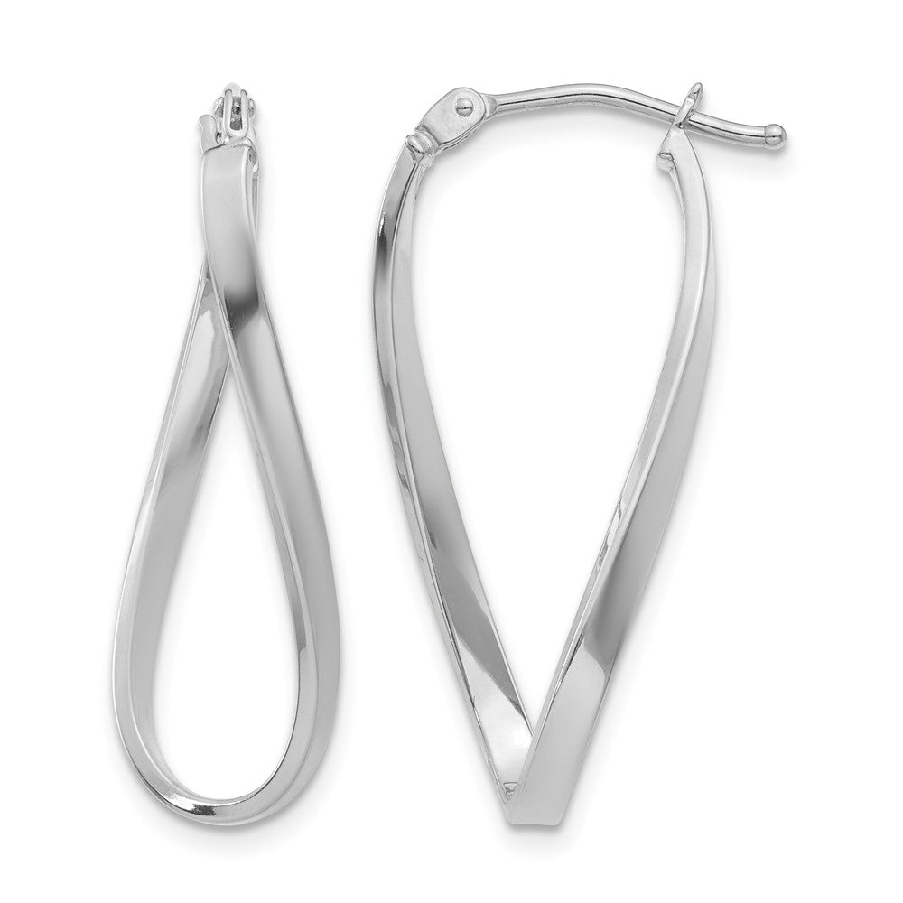 10k White Gold Small Twisted Earrings