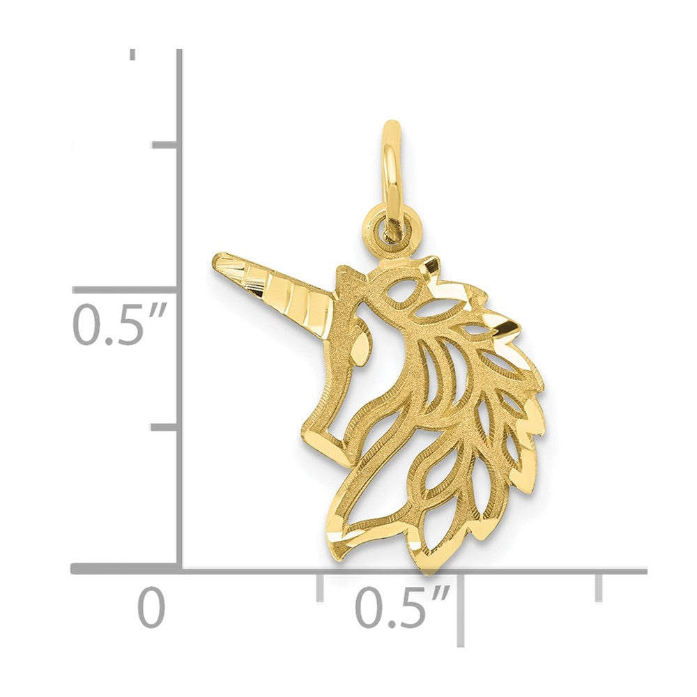 10k Unicorn Head Pendant