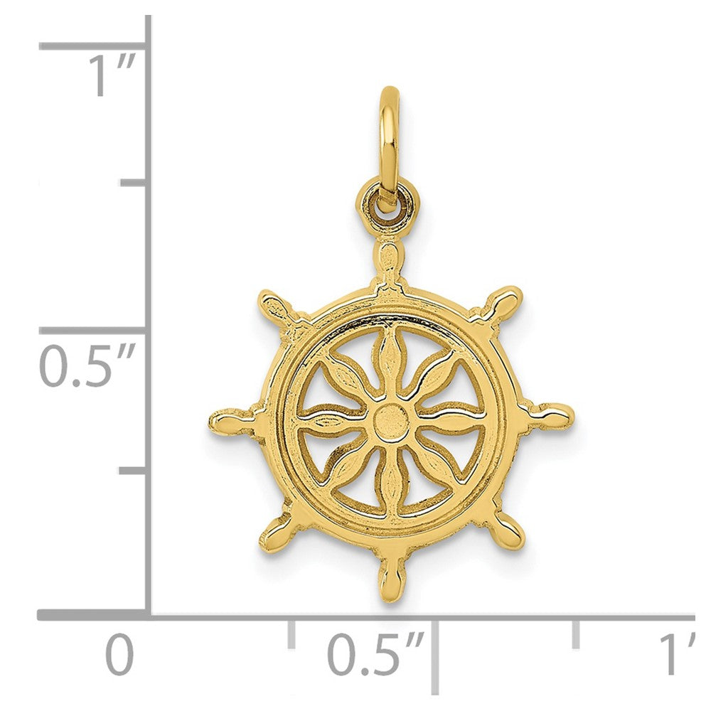 10k Ships Wheel Charm