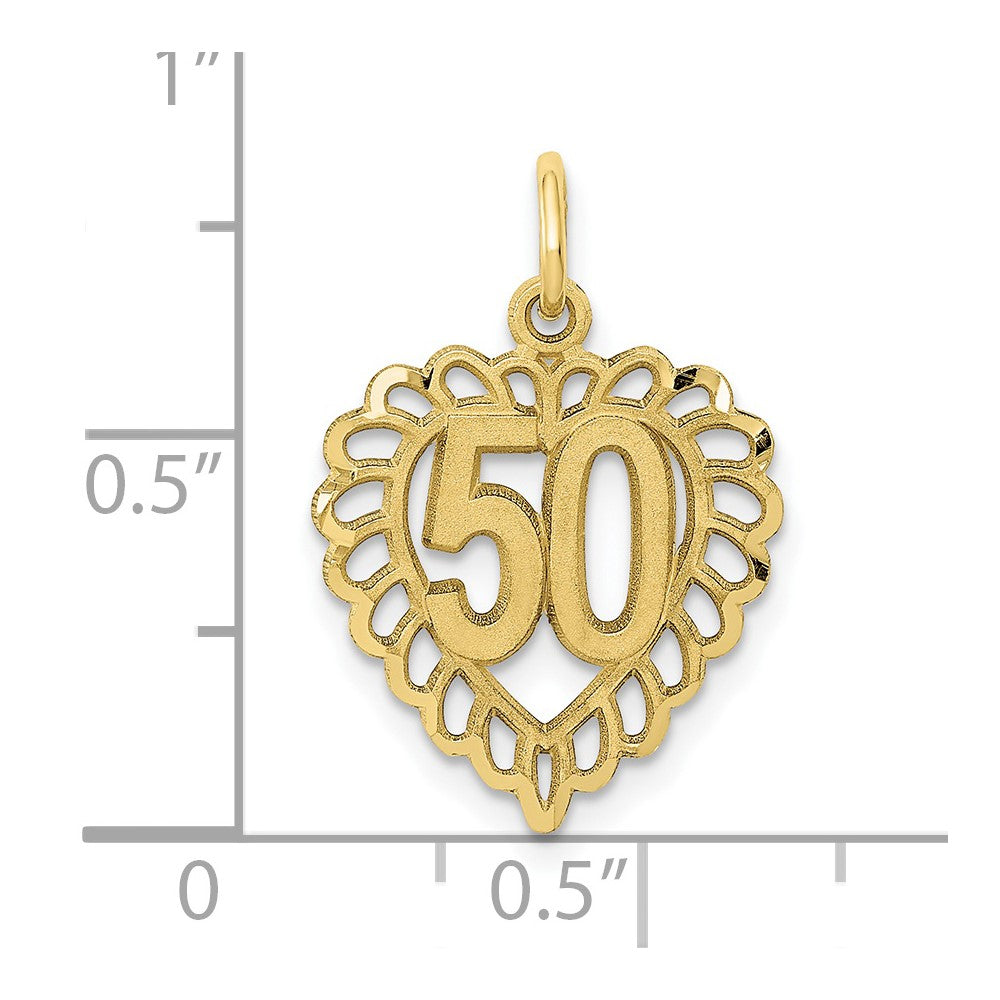 10k 50 in Heart Charm