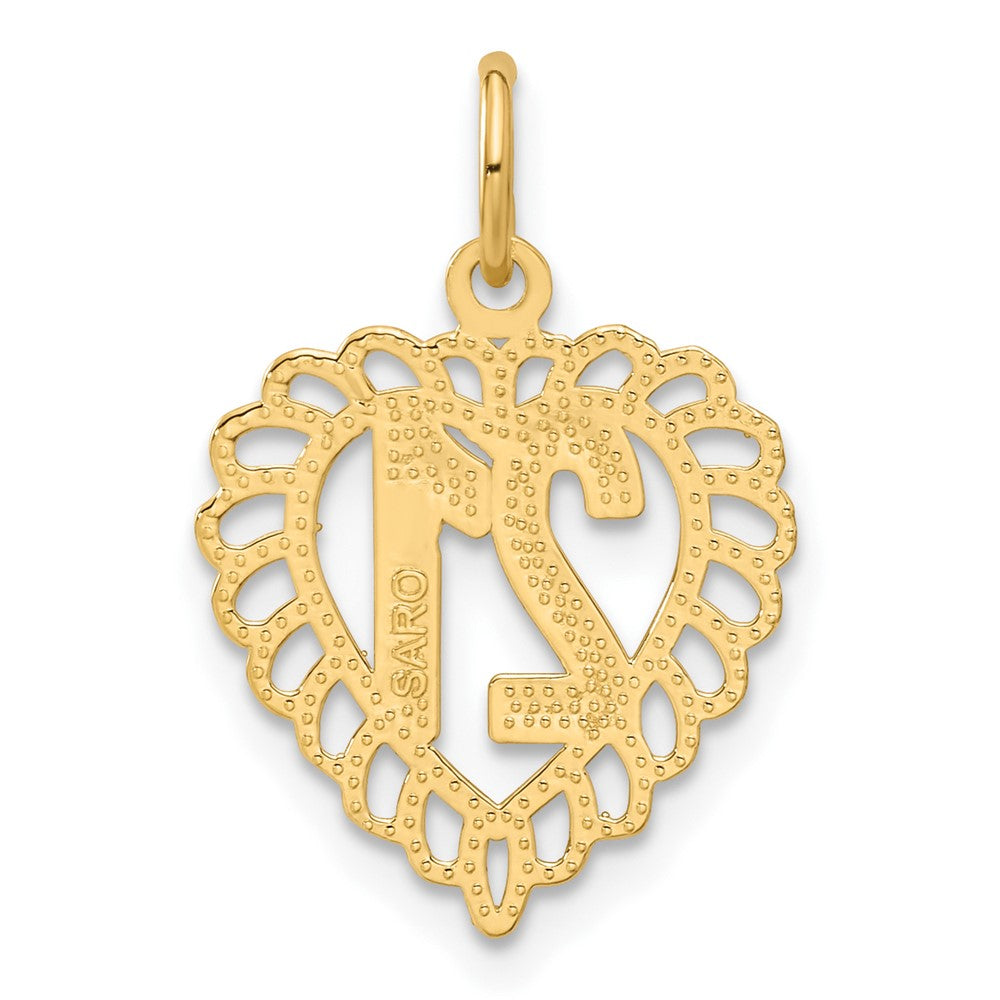 10k 21 in Heart Charm