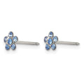 Inverness Stainless Steel Blue Crystal Post Earrings