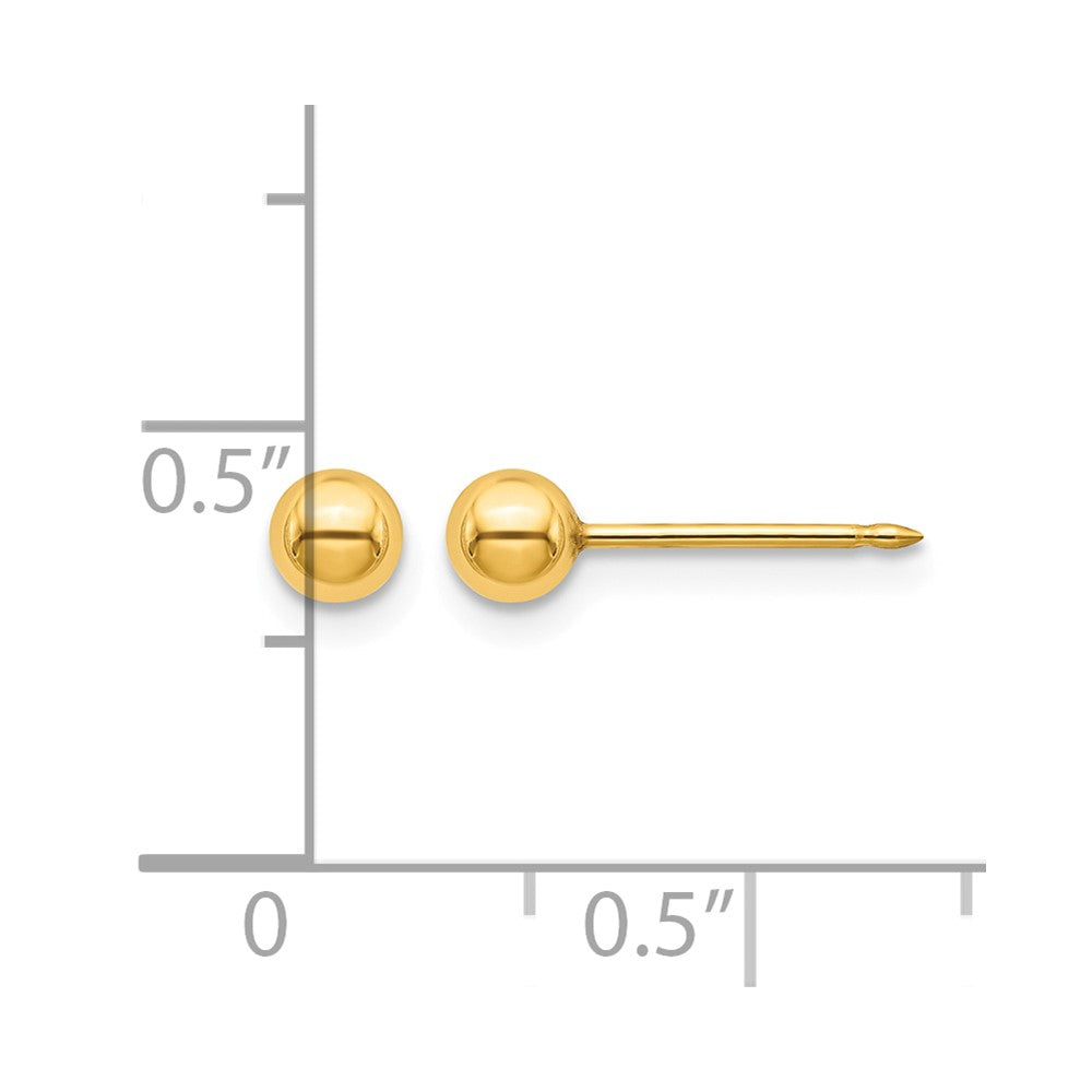 Inverness Stainless Steel 24K Gold-plated 4mm Ball Post Earrings