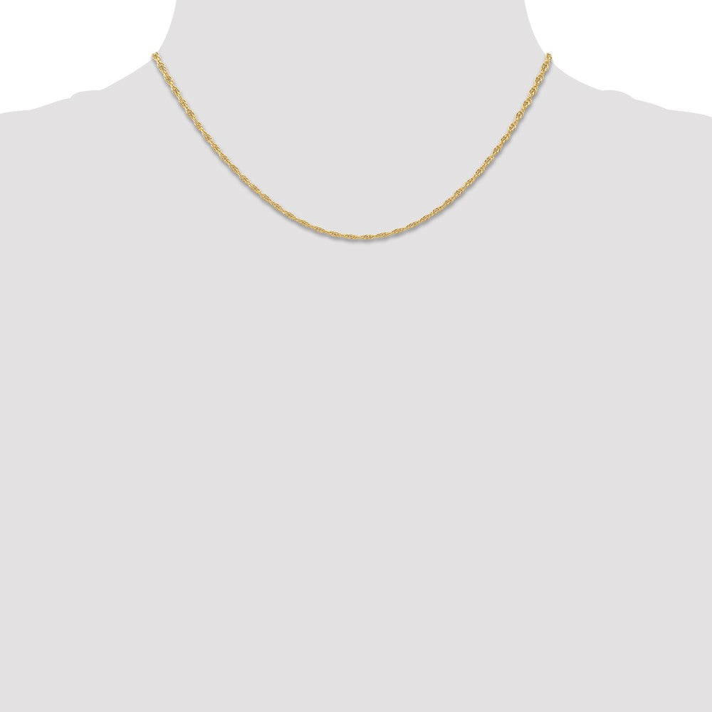 14K 1.55mm Carded Cable Rope Chain