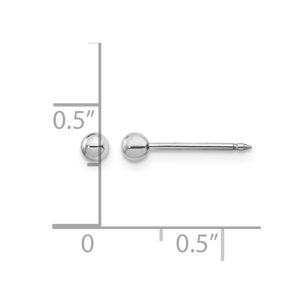 Inverness 14k White Gold 3mm Ball Post Earrings