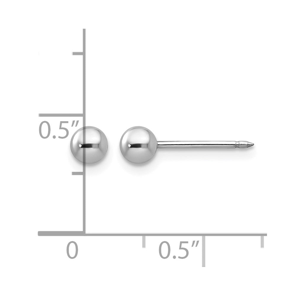 Inverness 14k White Gold 4mm Ball Post Earrings
