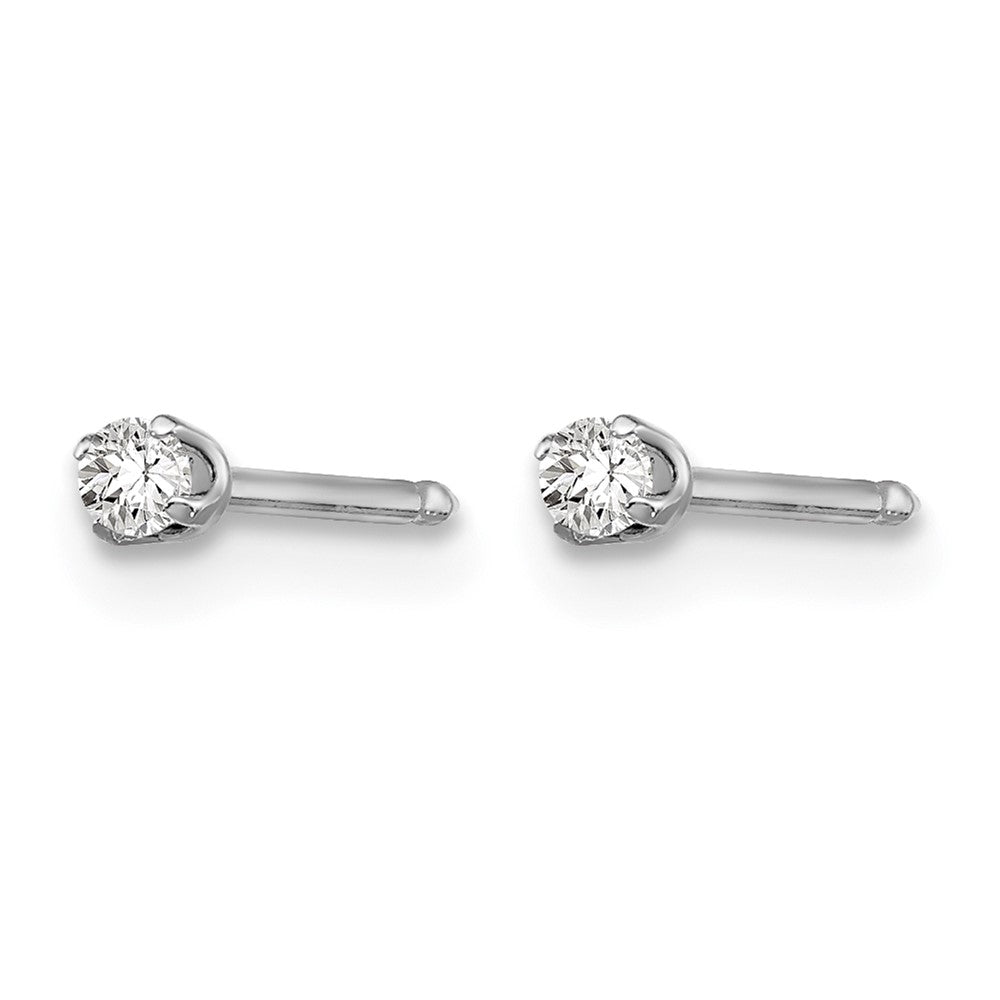 Inverness 14k White Gold 2mm CZ Post Earrings