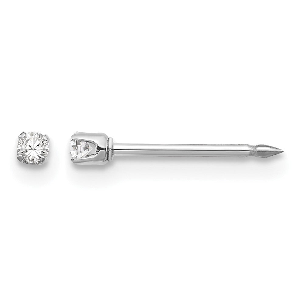 Inverness 14k White Gold 2mm CZ Post Earrings