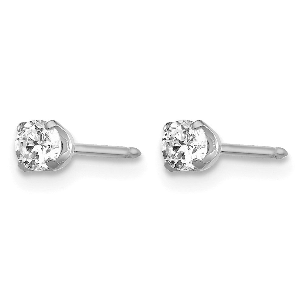 Inverness 14k White Gold 3mm CZ Post Earrings