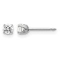Inverness 14k White Gold 3mm CZ Stud Short Post Earrings