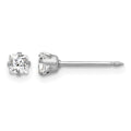 Inverness 14k White Gold 3mm Square CZ Post Earrings