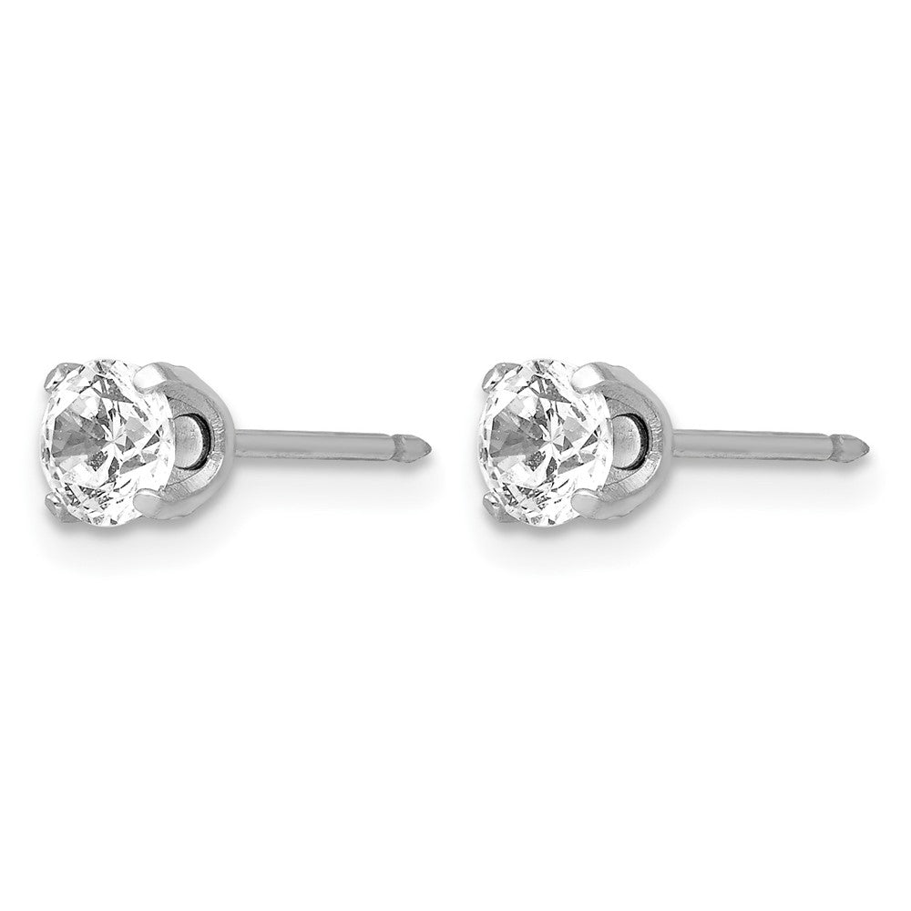 Inverness 14k White Gold 4.25mm CZ Post Earrings