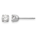 Inverness 14k White Gold 4.25mm CZ Post Earrings