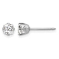 Inverness 14k White Gold 5mm Sq CZ Post Earrings