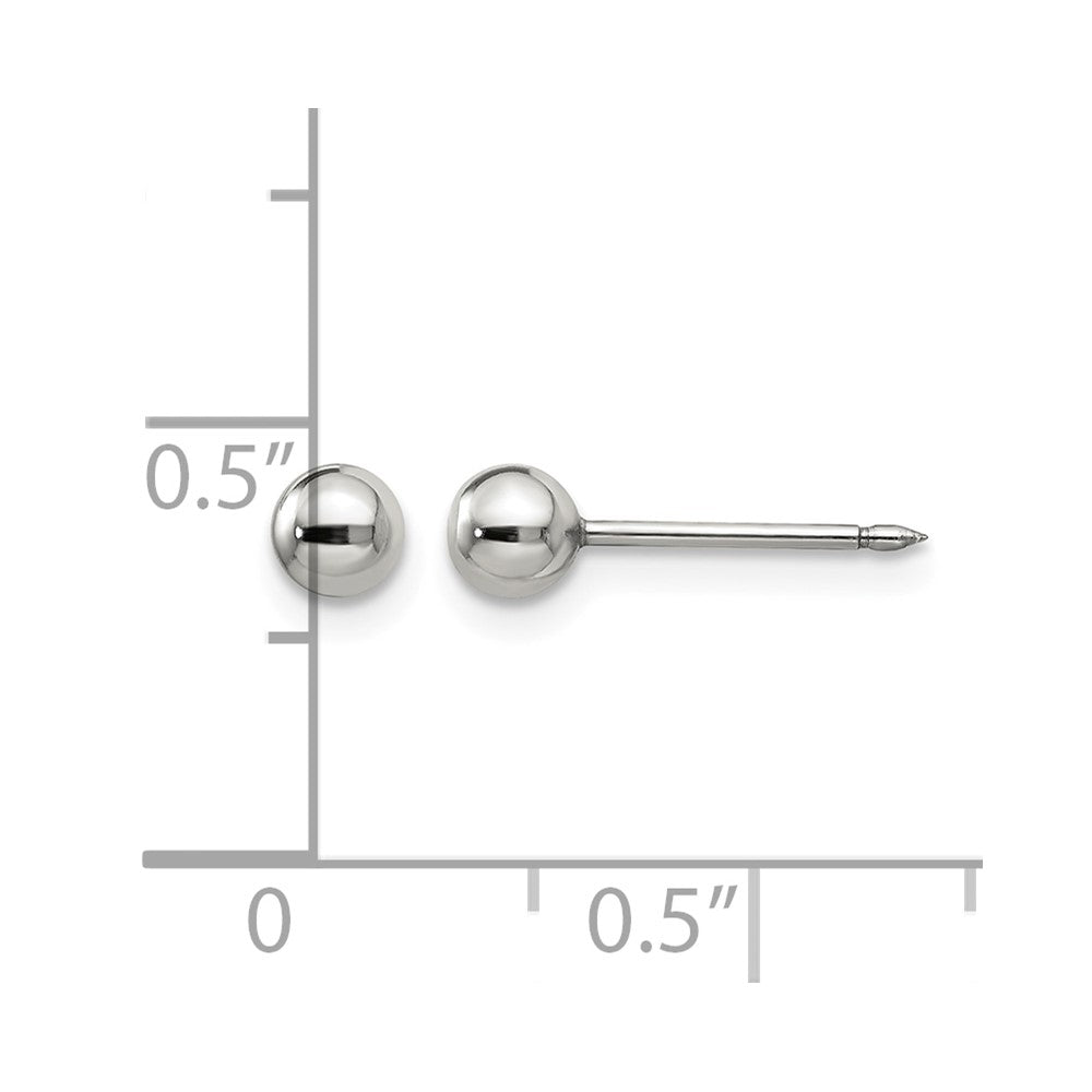 Inverness Stainless Steel Polished 4mm Ball Post Earrings