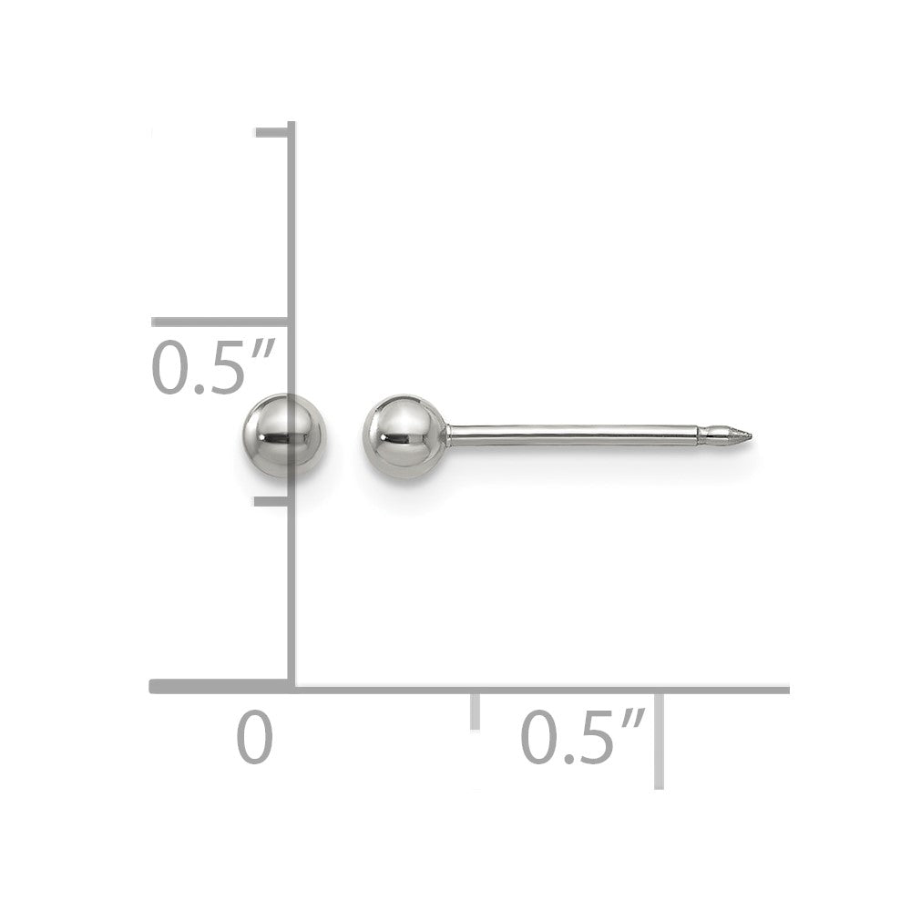 Inverness Stainless Steel Polished 3mm Ball Post Earrings