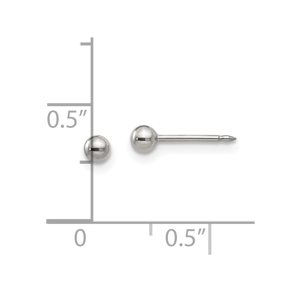 Inverness Stainless Steel Polished 3mm Ball Short Post Earrings