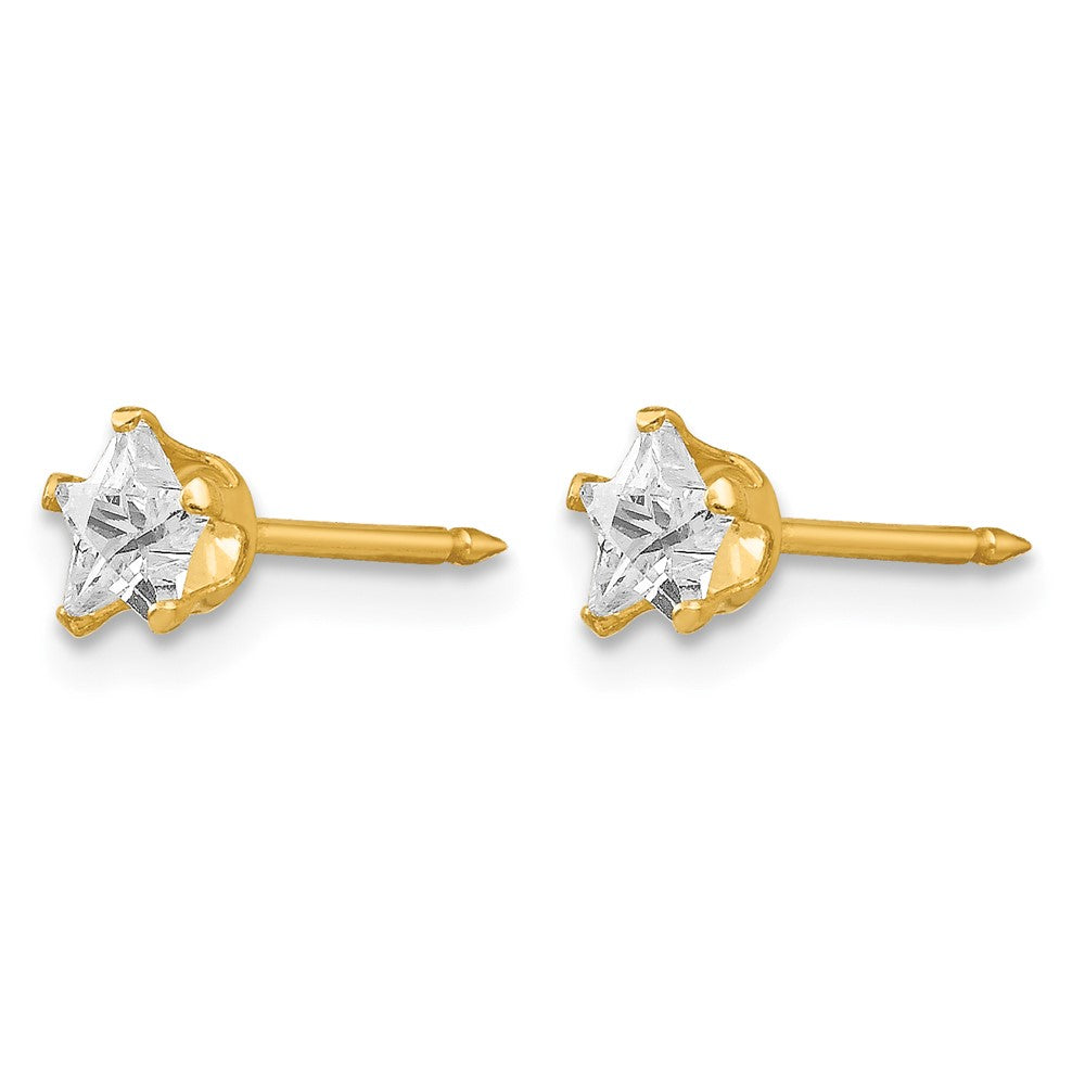 Inverness 14k 4mm Star CZ Post Earrings