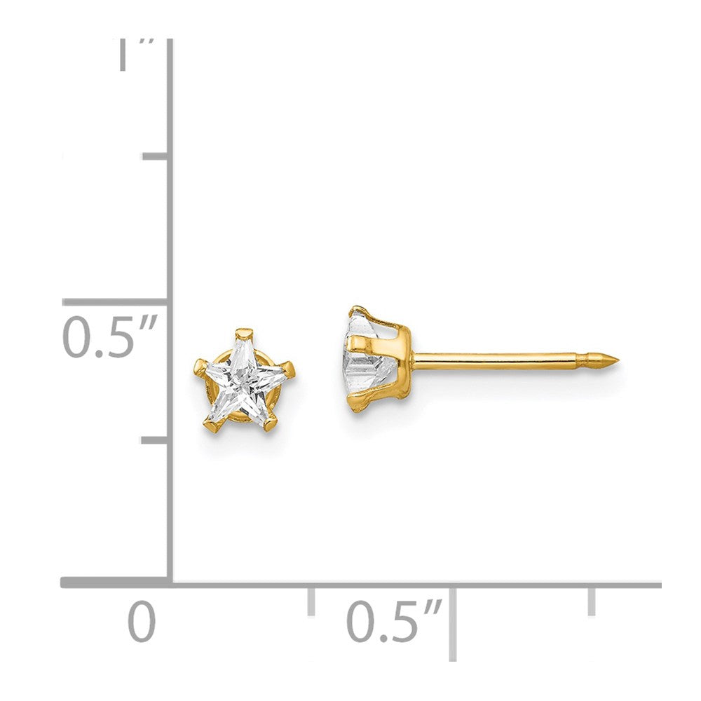 Inverness 14k 4mm Star CZ Post Earrings