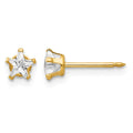 Inverness 14k 4mm Star CZ Post Earrings