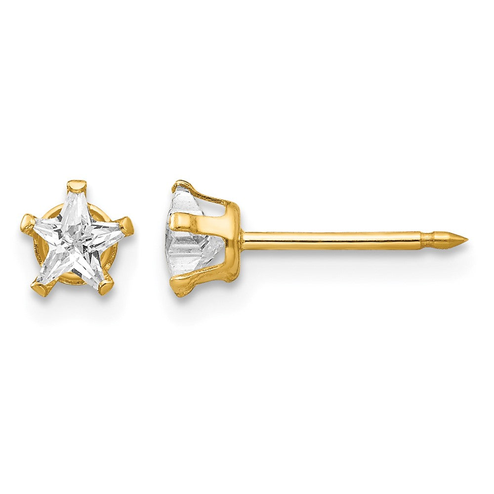 Inverness 14k 4mm Star CZ Post Earrings