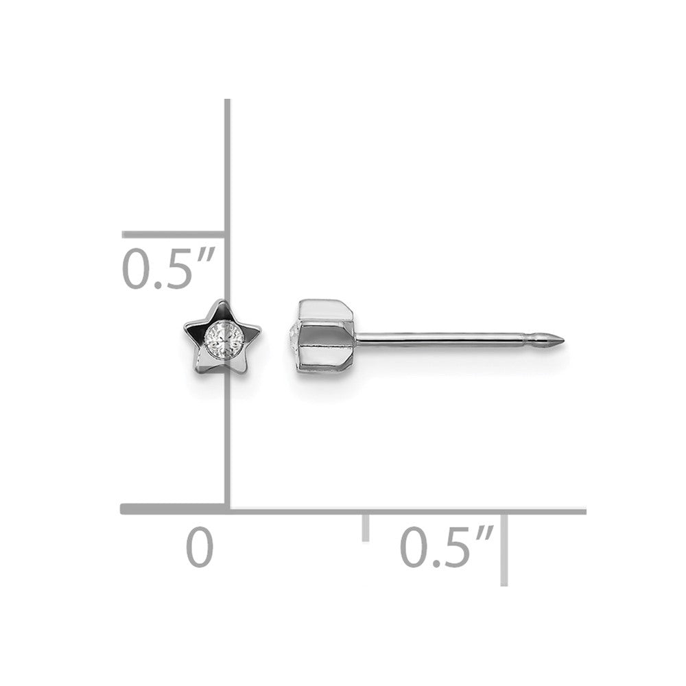 Inverness Stainless Steel Polished Crystal in Star Earrings