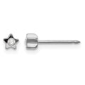Inverness Stainless Steel Polished Crystal in Star Earrings