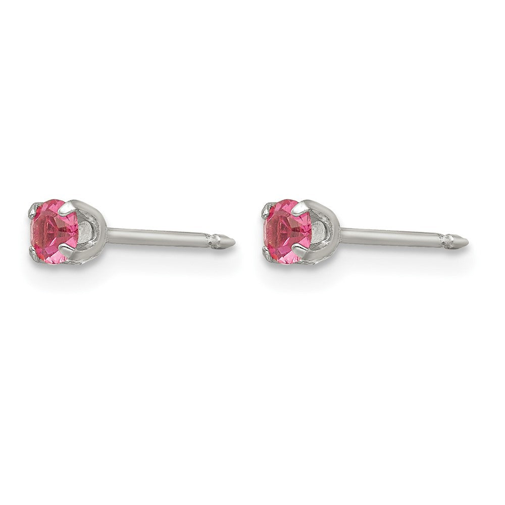 Inverness Stainless Steel 3mm Rose Crystal Earrings