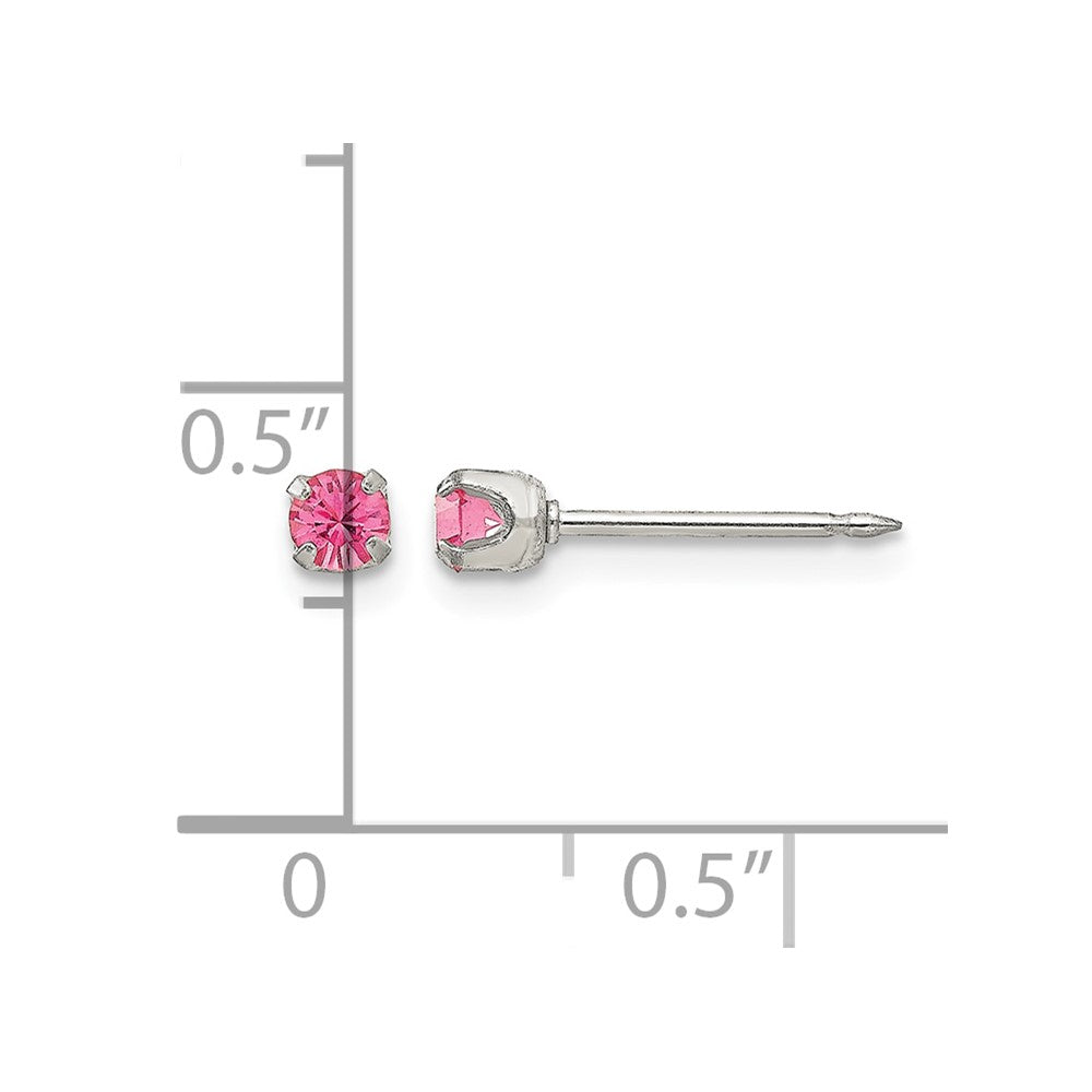 Inverness Stainless Steel 3mm Rose Crystal Earrings