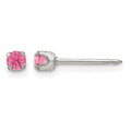 Inverness Stainless Steel 3mm Rose Crystal Earrings