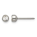 Inverness Titanium 4mm Bezel Crystal Earrings