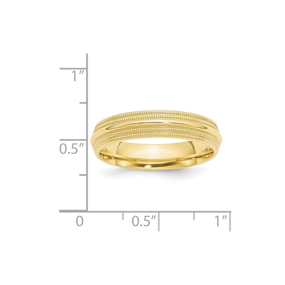 10KY 5mm Double Milgrain Comfort Fit Band