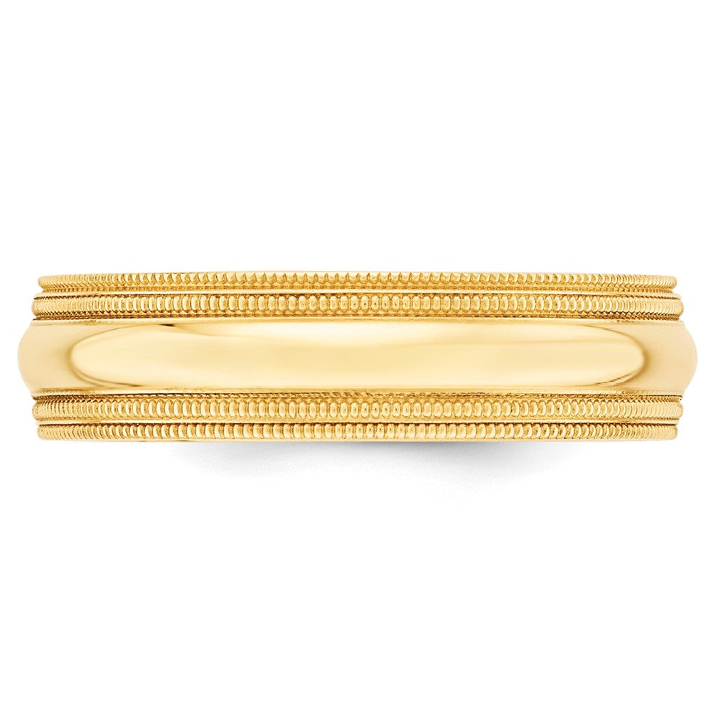 10KY 6mm Double Milgrain Comfort Fit Band
