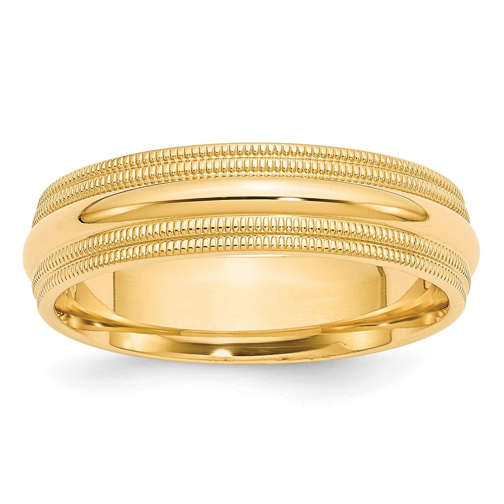 10KY 6mm Double Milgrain Comfort Fit Band
